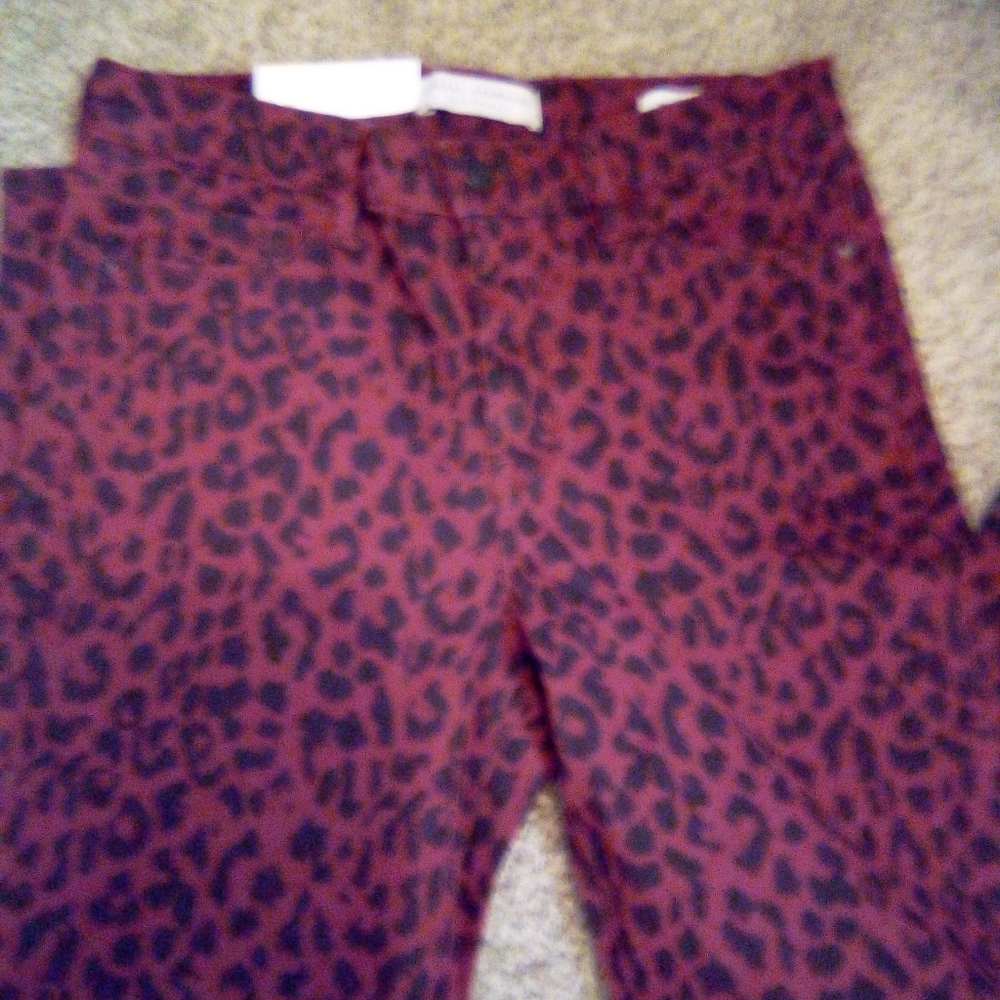 Social Standards Women's Mid Rise Ankle Skinny Cheetah Print Pants Size 8 #W-91